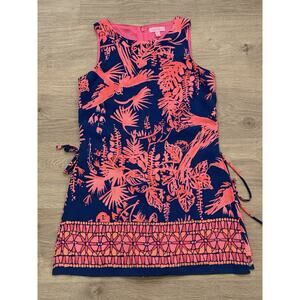 Lilly Pulitzer Women's Donna Romper Shorts Shift Dress Indigo Night Caw Size 00